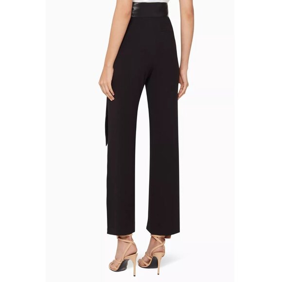 Nanushka Cecilia Wide-Leg Pants 27" / Large / Black Vegan Leather Belted Work - Picture 2 of 10